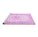 Sideview of Machine Washable Medallion Pink Traditional Rug, wshtr4593pnk