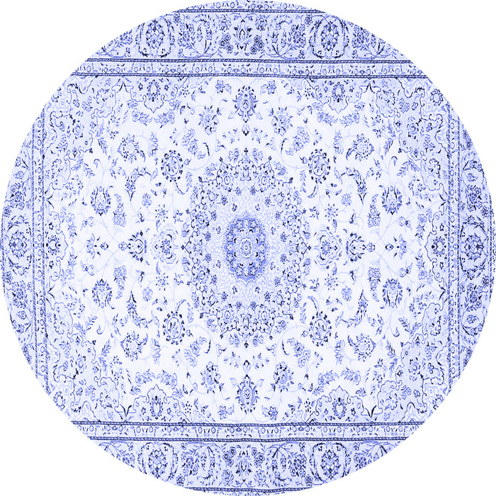Round Medallion Blue Traditional Rug, tr4593blu