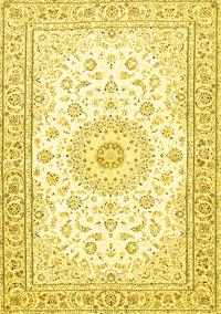 Medallion Yellow Traditional Rug, tr4593yw