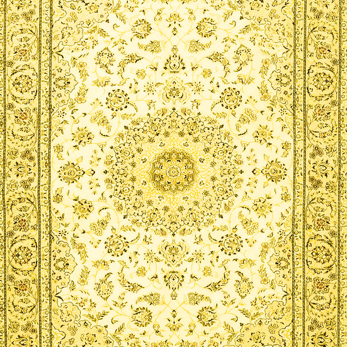 Medallion Yellow Traditional Rug, tr4593yw
