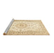 Sideview of Machine Washable Medallion Brown Traditional Rug, wshtr4593brn