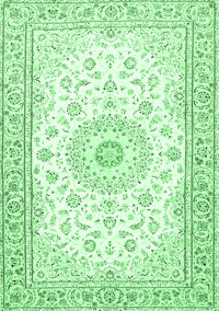 Medallion Emerald Green Traditional Rug, tr4593emgrn