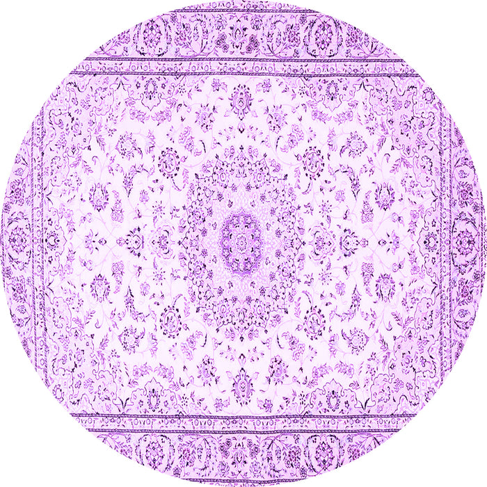 Round Medallion Purple Traditional Rug, tr4593pur