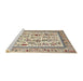 Sideview of Machine Washable Traditional Brown Rug, wshtr4594