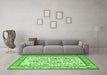 Machine Washable Persian Green Traditional Area Rugs in a Living Room,, wshtr4594grn