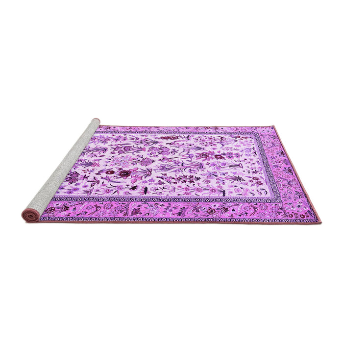 Sideview of Machine Washable Persian Purple Traditional Area Rugs, wshtr4594pur