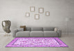 Machine Washable Persian Purple Traditional Area Rugs in a Living Room, wshtr4594pur