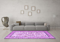 Machine Washable Persian Purple Traditional Rug, wshtr4594pur