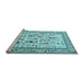 Sideview of Machine Washable Persian Light Blue Traditional Rug, wshtr4594lblu