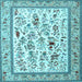 Square Persian Light Blue Traditional Rug, tr4594lblu