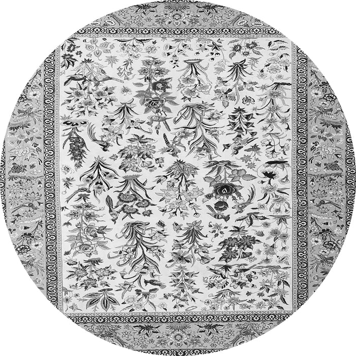 Machine Washable Persian Gray Traditional Rug, wshtr4594gry