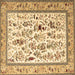 Square Persian Brown Traditional Rug, tr4594brn