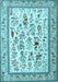 Machine Washable Persian Light Blue Traditional Rug, wshtr4594lblu