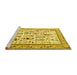 Sideview of Machine Washable Persian Yellow Traditional Rug, wshtr4594yw