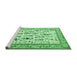 Sideview of Machine Washable Persian Emerald Green Traditional Area Rugs, wshtr4594emgrn