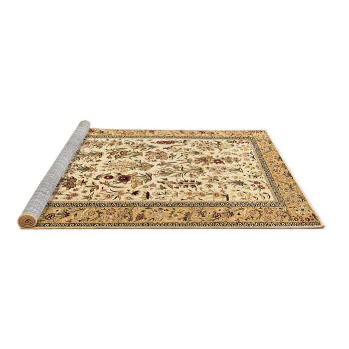 Sideview of Machine Washable Persian Brown Traditional Rug, wshtr4594brn