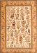 Serging Thickness of Machine Washable Persian Orange Traditional Area Rugs, wshtr4594org