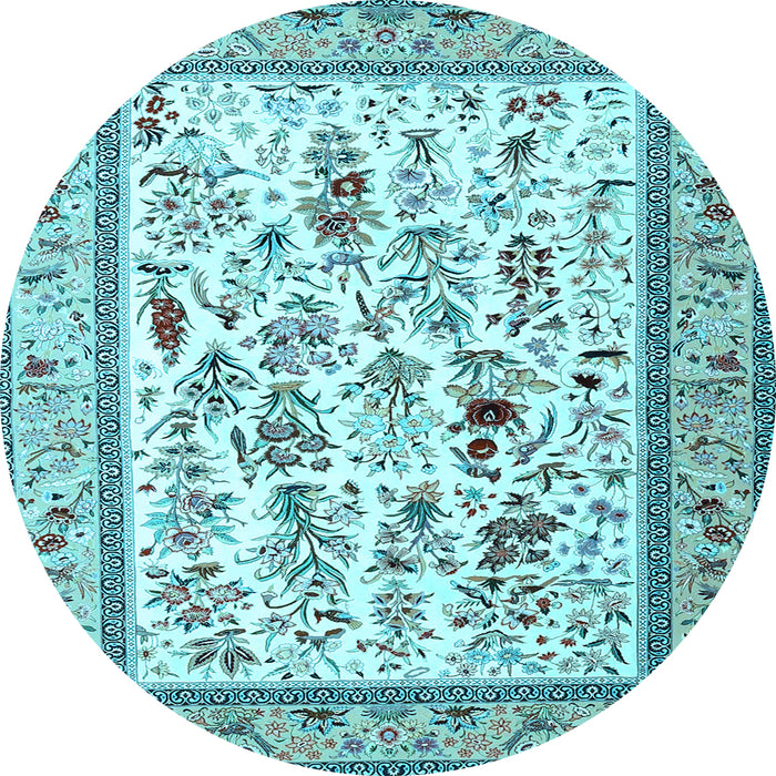 Round Persian Light Blue Traditional Rug, tr4594lblu