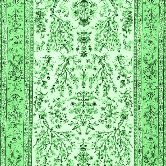Machine Washable Persian Emerald Green Traditional Area Rugs, wshtr4595emgrn
