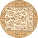 Round Persian Brown Traditional Rug, tr4595brn