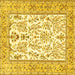 Square Persian Yellow Traditional Rug, tr4595yw