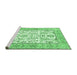 Sideview of Machine Washable Persian Emerald Green Traditional Area Rugs, wshtr4595emgrn