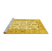 Sideview of Machine Washable Persian Yellow Traditional Rug, wshtr4595yw