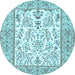 Round Persian Light Blue Traditional Rug, tr4595lblu