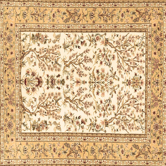 Square Machine Washable Persian Brown Traditional Rug, wshtr4595brn