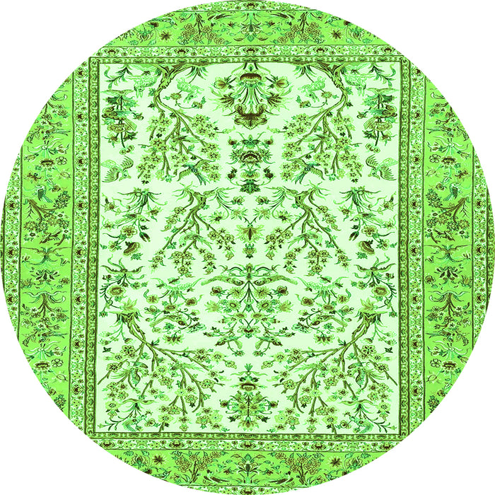 Machine Washable Persian Green Traditional Area Rugs, wshtr4595grn