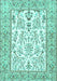 Machine Washable Persian Turquoise Traditional Area Rugs, wshtr4595turq