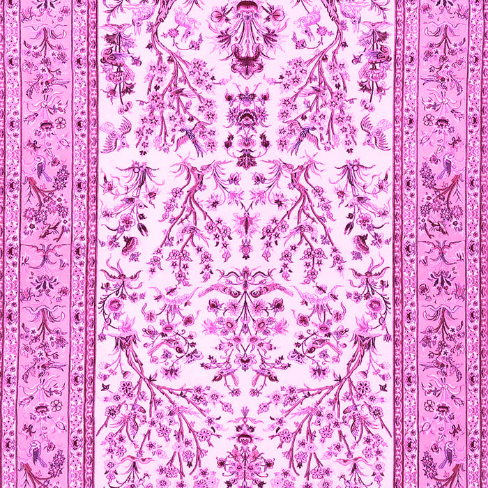 Machine Washable Persian Pink Traditional Rug, wshtr4595pnk