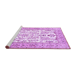 Sideview of Machine Washable Persian Purple Traditional Area Rugs, wshtr4595pur