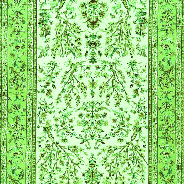 Serging Thickness of Machine Washable Persian Green Traditional Area Rugs, wshtr4595grn