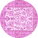 Round Persian Pink Traditional Rug, tr4595pnk