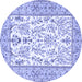 Round Persian Blue Traditional Rug, tr4595blu