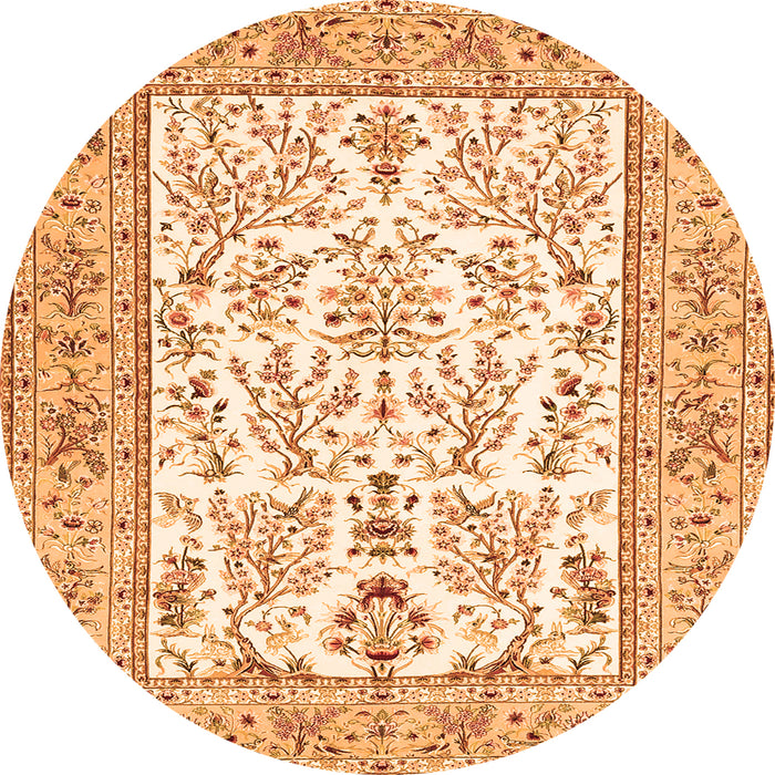 Machine Washable Persian Orange Traditional Area Rugs, wshtr4595org