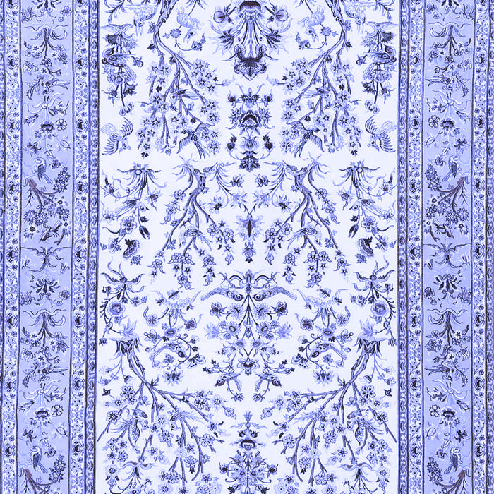 Machine Washable Persian Blue Traditional Rug, wshtr4595blu