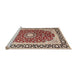 Sideview of Machine Washable Traditional Brown Red Rug, wshtr4596