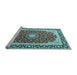 Sideview of Machine Washable Persian Light Blue Traditional Rug, wshtr4596lblu