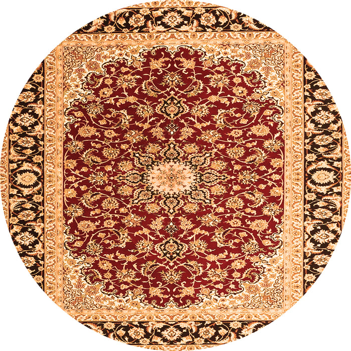 Machine Washable Persian Orange Traditional Area Rugs, wshtr4596org