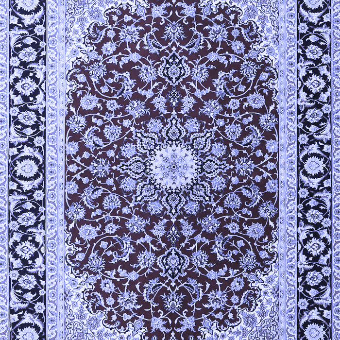 Machine Washable Persian Blue Traditional Rug, wshtr4596blu