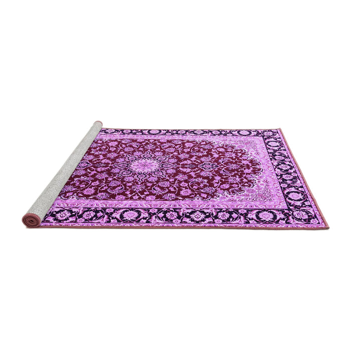 Sideview of Machine Washable Persian Purple Traditional Area Rugs, wshtr4596pur