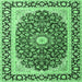 Square Machine Washable Persian Emerald Green Traditional Area Rugs, wshtr4596emgrn