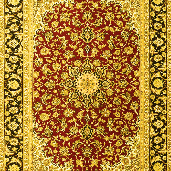 Machine Washable Persian Yellow Traditional Rug, wshtr4596yw
