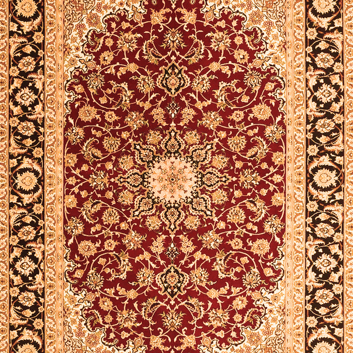 Serging Thickness of Machine Washable Persian Orange Traditional Area Rugs, wshtr4596org