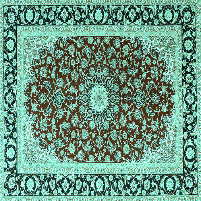 Square Persian Turquoise Traditional Rug, tr4596turq