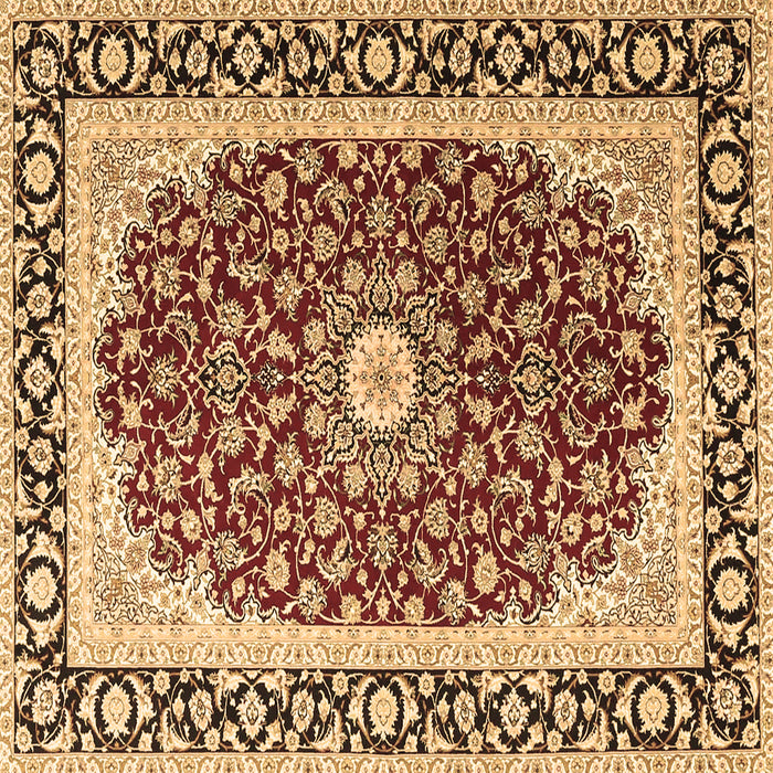 Square Machine Washable Persian Brown Traditional Rug, wshtr4596brn