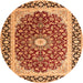 Square Persian Orange Traditional Rug, tr4596org