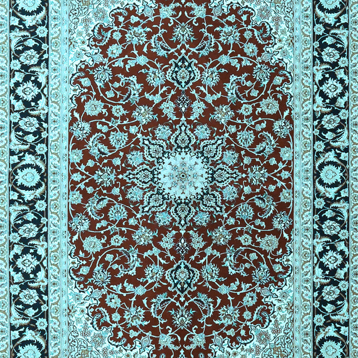 Machine Washable Persian Light Blue Traditional Rug, wshtr4596lblu